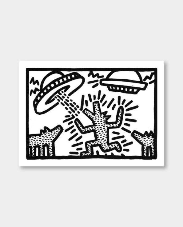 / 키스 해링 / Untitled, 1982 (dogs with UFOs)
