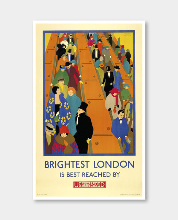 / 언더그라운드 / Brightest London is best reached by Underground, 1924 빈티지 포스터 (액자포함)