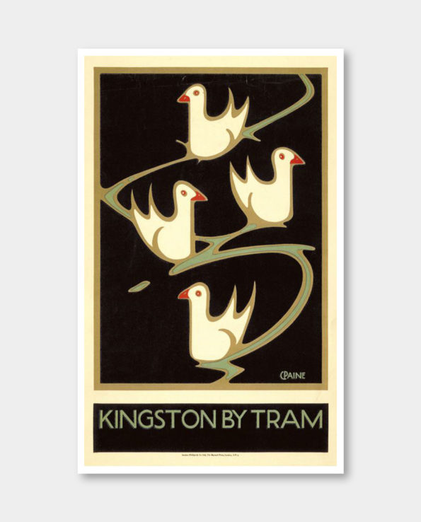 / 언더그라운드 / Kingston by Tram, 1920 빈티지 포스터 (액자포함)
