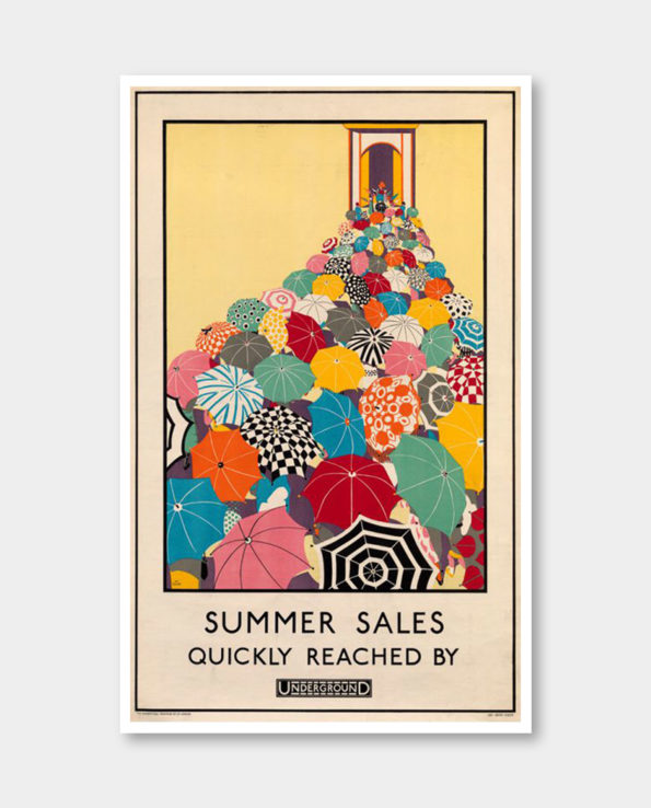 / 언더그라운드 / Summer sales quickly reached, 1925 빈티지 포스터 (액자포함)