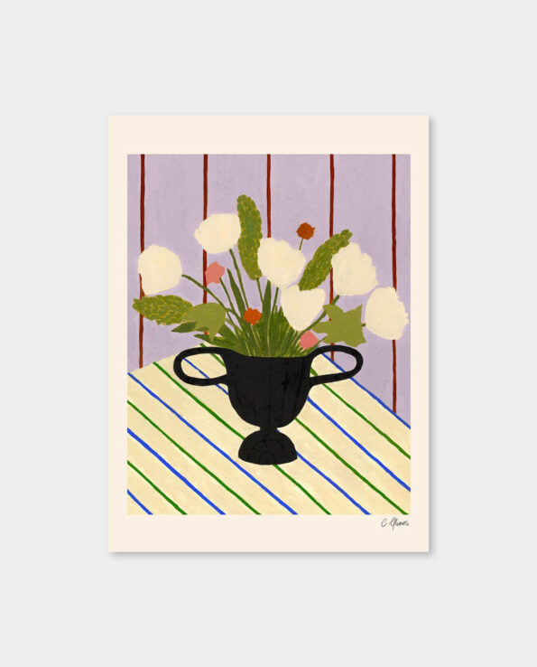 / 칼라 라노 / Flowers on Striped Cloth (액자포함)